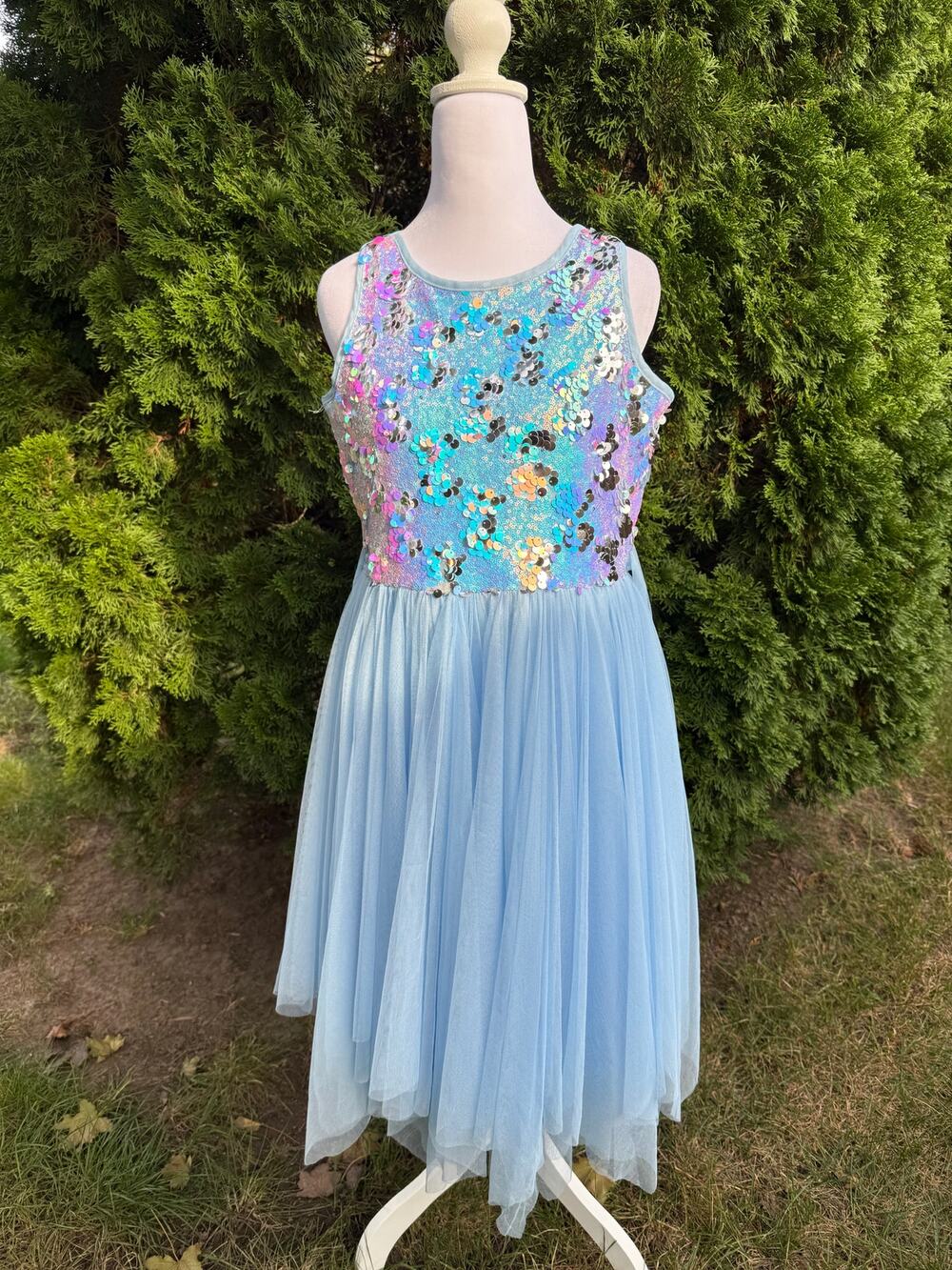 Justice Girls Blue Sparkle Dress Size 16 Plus
